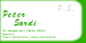 peter sardi business card